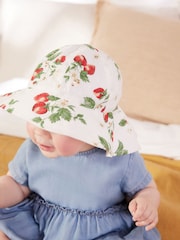 Red/White Srawberry Print Baby Wide Brim Bucket Hat (0mths-2yrs) - Image 4 of 4