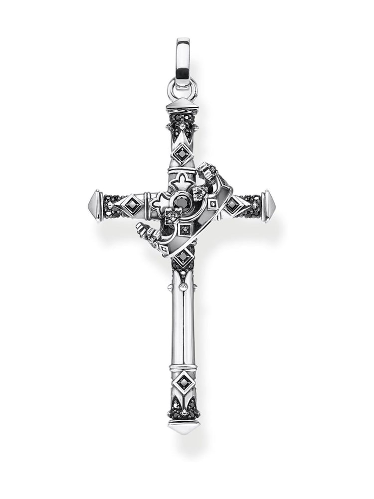 Thomas Sabo Black Majestic Crown Cross Pendant - Image 1 of 5