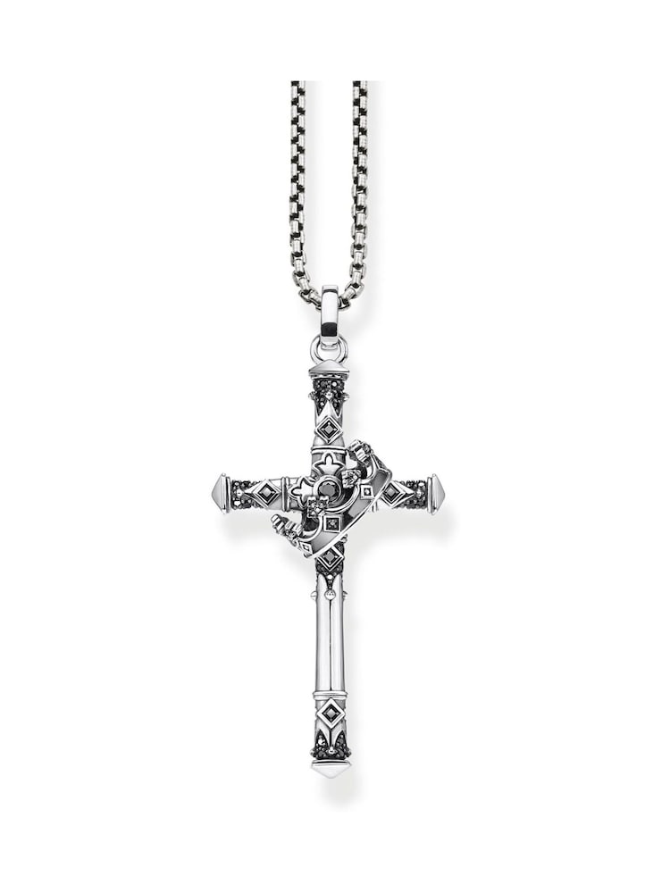 Thomas Sabo Black Majestic Crown Cross Pendant - Image 2 of 5