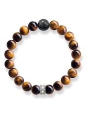 Thomas Sabo Brown Mystic Obsidian & Tigers Eye 925 Silver Bracelet - Image 1 of 1