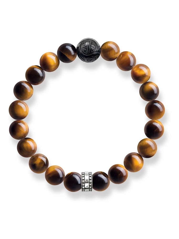 Thomas Sabo Brown Mystic Obsidian & Tigers Eye 925 Silver Bracelet - Image 1 of 1