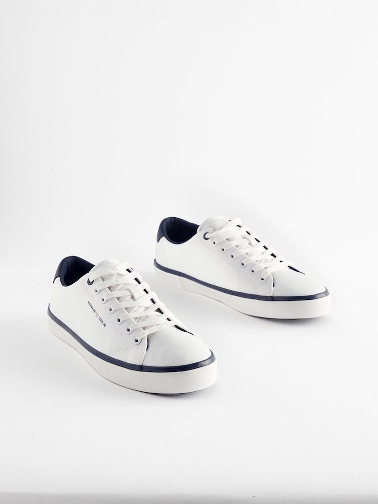 White Canvas Trainers - Image 1 of 6