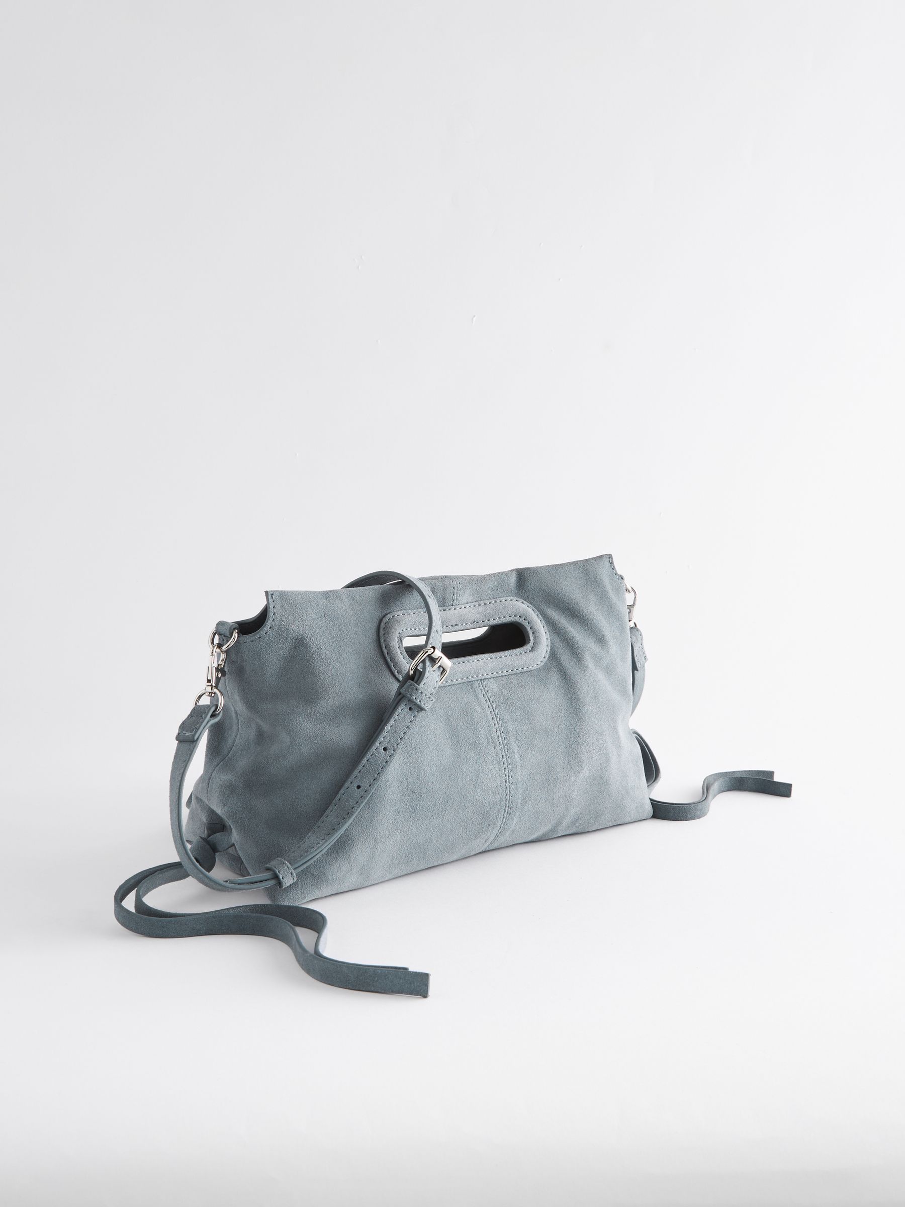 Grey suede clutch sales