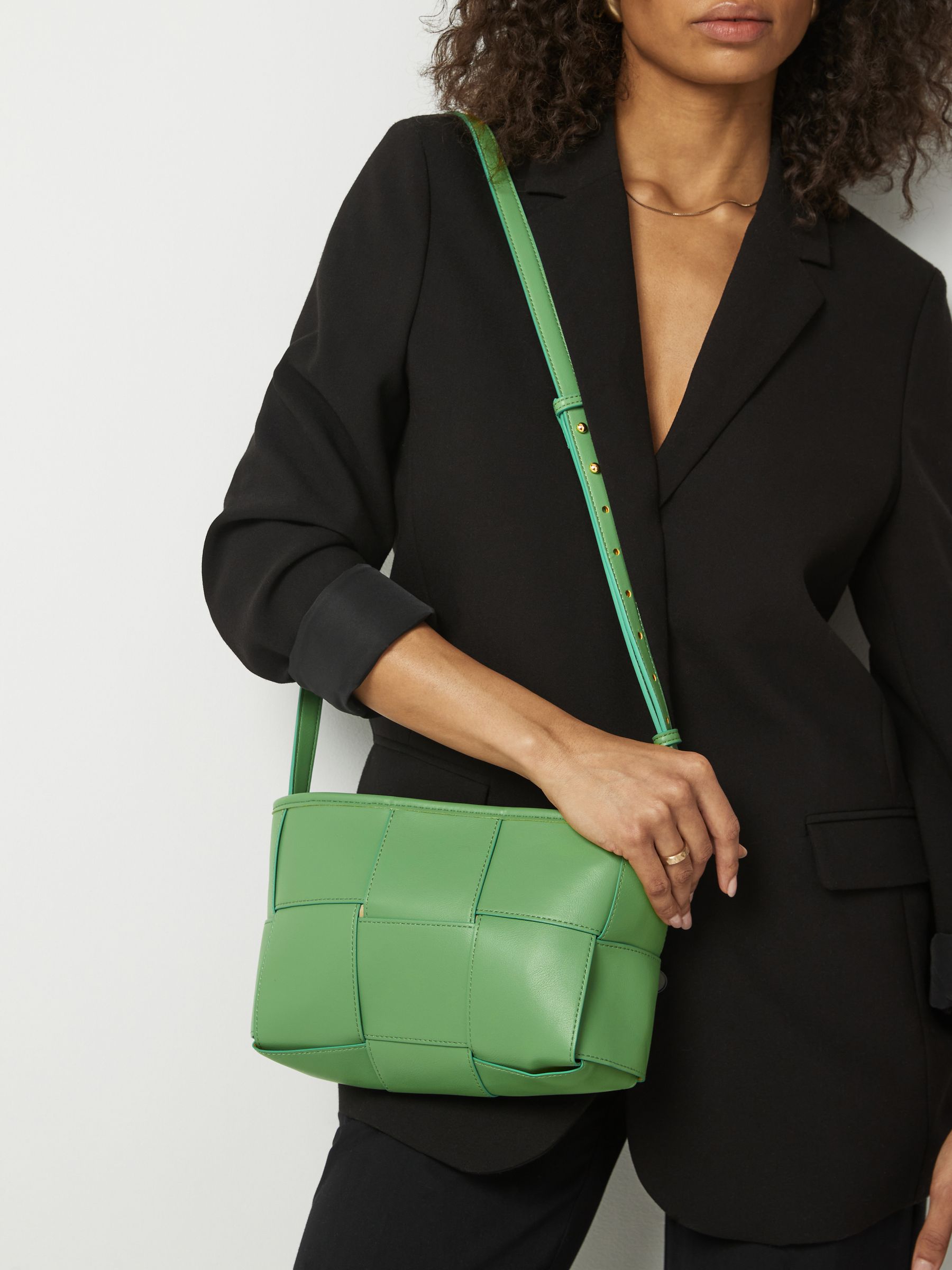 Buy Green Raffia Weave Cross Body Bag from Next Luxembourg