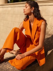 Orange Elasticated Back Wide Leg Trousers - Image 2 of 7