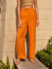 Orange Elasticated Back Wide Leg Trousers - Image 3 of 7
