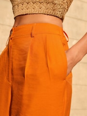 Orange Elasticated Back Wide Leg Trousers - Image 5 of 7