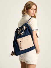 Joules Packwell Navy Blue Colour Block Rucksack - Image 6 of 7