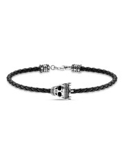 Thomas Sabo Black Skull King Bead Leather Bracelet - Image 1 of 4