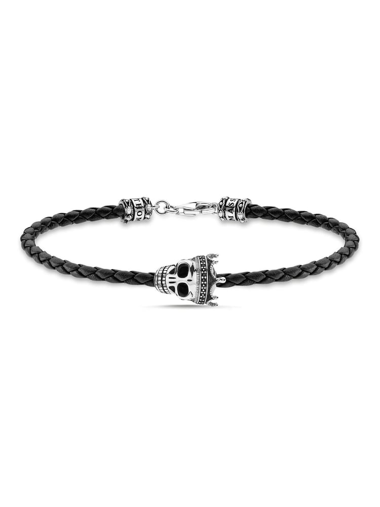 Thomas Sabo Black Skull King Bead Leather Bracelet - Image 1 of 4
