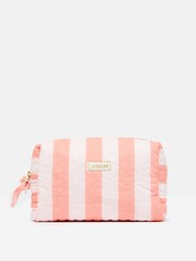 Joules Lillia Pink & Orange Striped Wash Bag - Image 1 of 5
