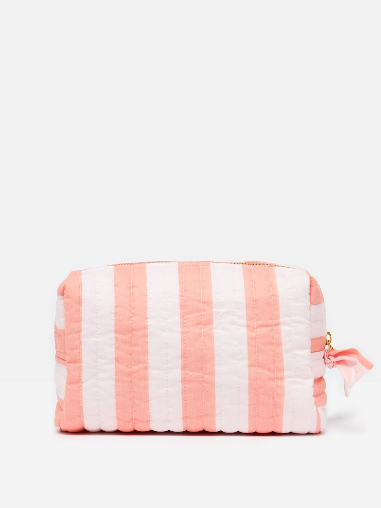 Joules Lillia Pink & Orange Striped Wash Bag - Image 2 of 5