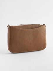 Tan Brown Leather Studded Cross-Body Bag - Image 4 of 7