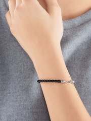 Thomas Sabo Black Braided Leather 925 Silver Bracelet - Image 3 of 3