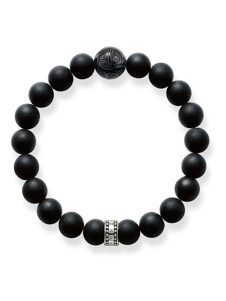 Thomas Sabo Black Rebel Obsidian 925 Silver Bracelet - Image 1 of 3