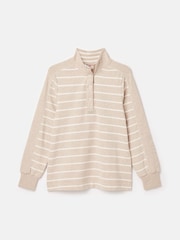 Beige & White Cotton - سويت شيرت Southwold مخطط بأزرار طولية من Joules - صورة 9 من 9