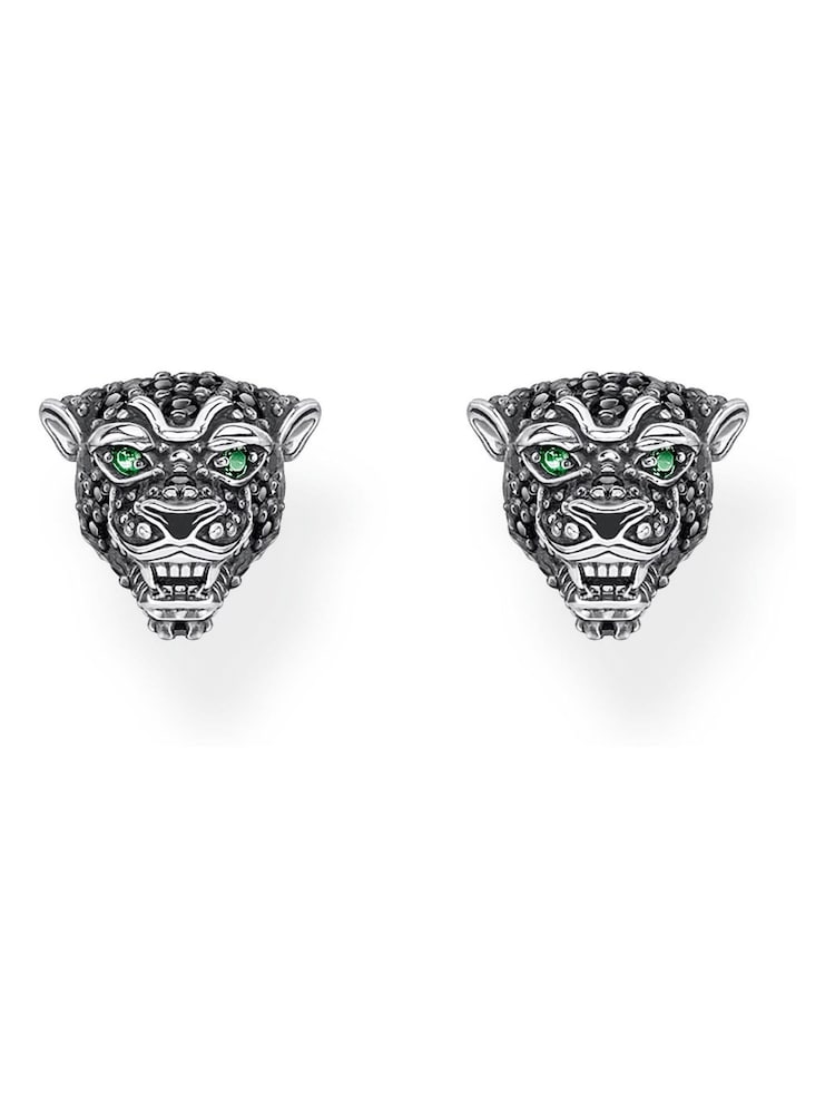 Thomas Sabo Black 925 Silver Blackened Zirconia Cat Studs - Image 1 of 4