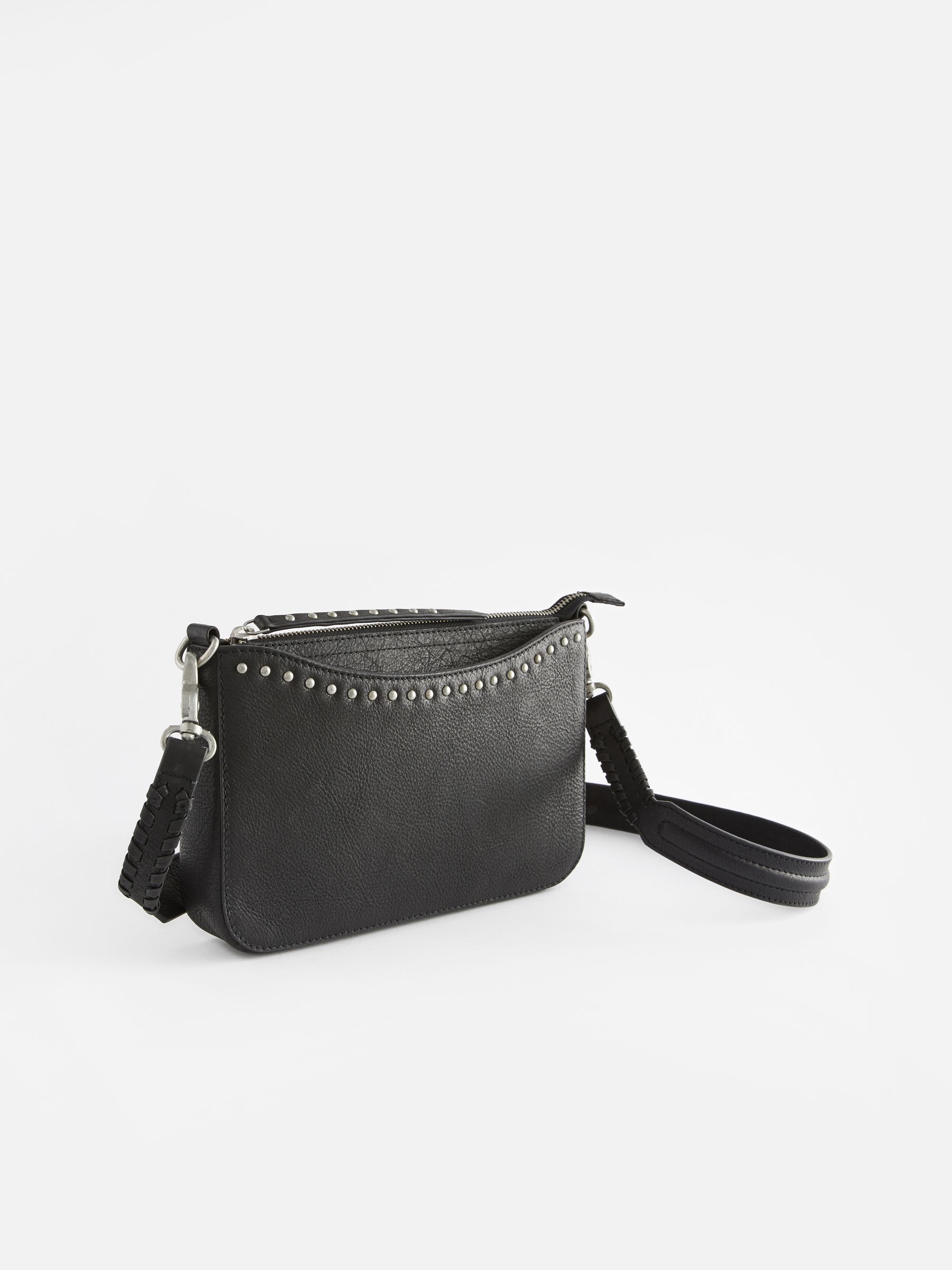 Buy Black Leather Studded Cross Body Bag from Next Luxembourg
