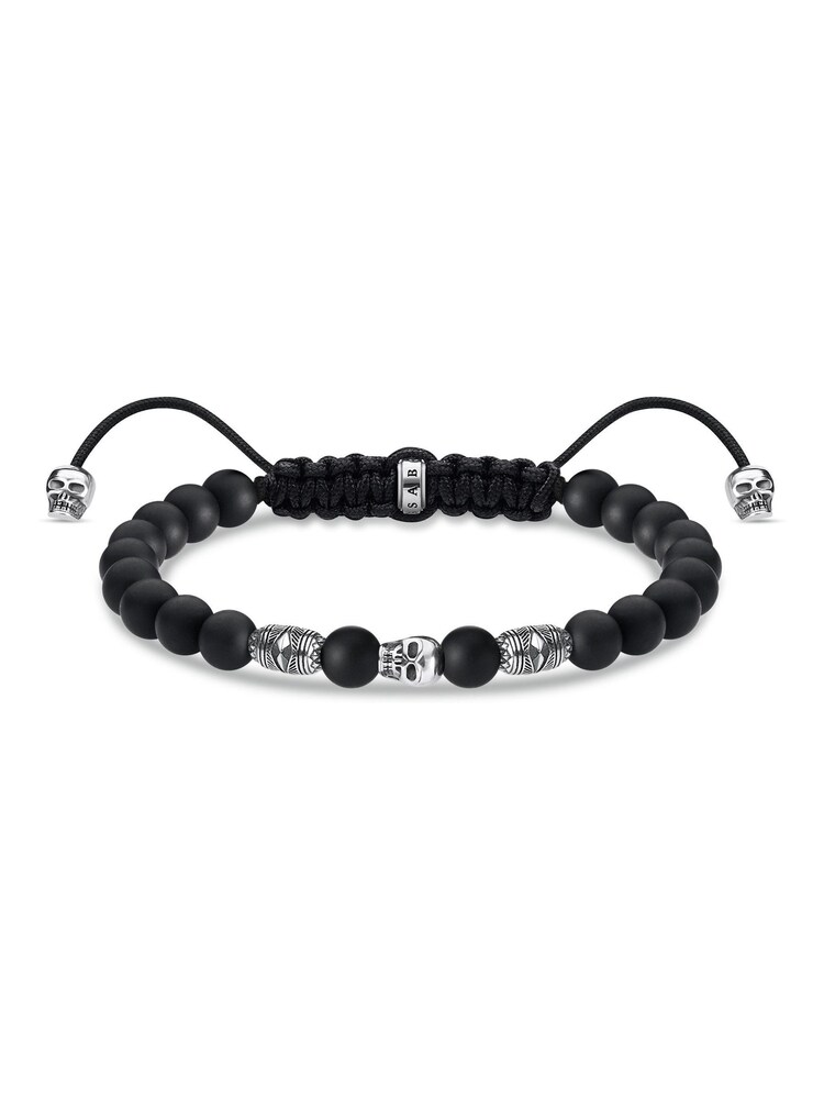 Thomas Sabo Black Obsidian Beaded Macramé Bracelet - Image 1 of 3 Thomas Sabo Black Obsidian Beaded Macramé Bracelet - Image 1 of 3