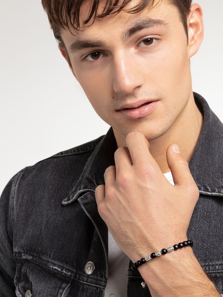 Thomas Sabo Black Obsidian Beaded Macramé Bracelet - Image 3 of 3