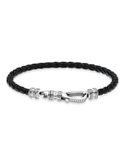 Thomas Sabo Black Silver Lobster Clasp Leather Bracelet - Image 1 of 4