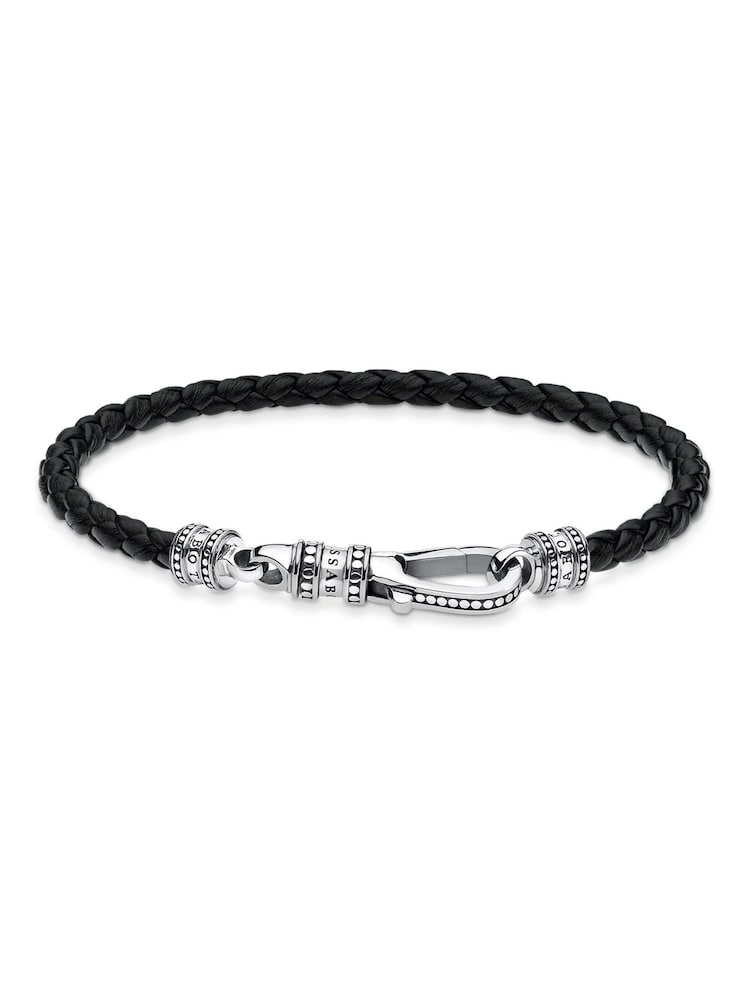 Thomas Sabo Black Silver Lobster Clasp Leather Bracelet - Image 1 of 4