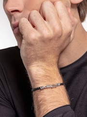 Thomas Sabo Black Silver Lobster Clasp Leather Bracelet - Image 4 of 4