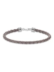 Thomas Sabo Silver 925 Silver Blackened Braided Leather Bracelet - Image 1 of 3