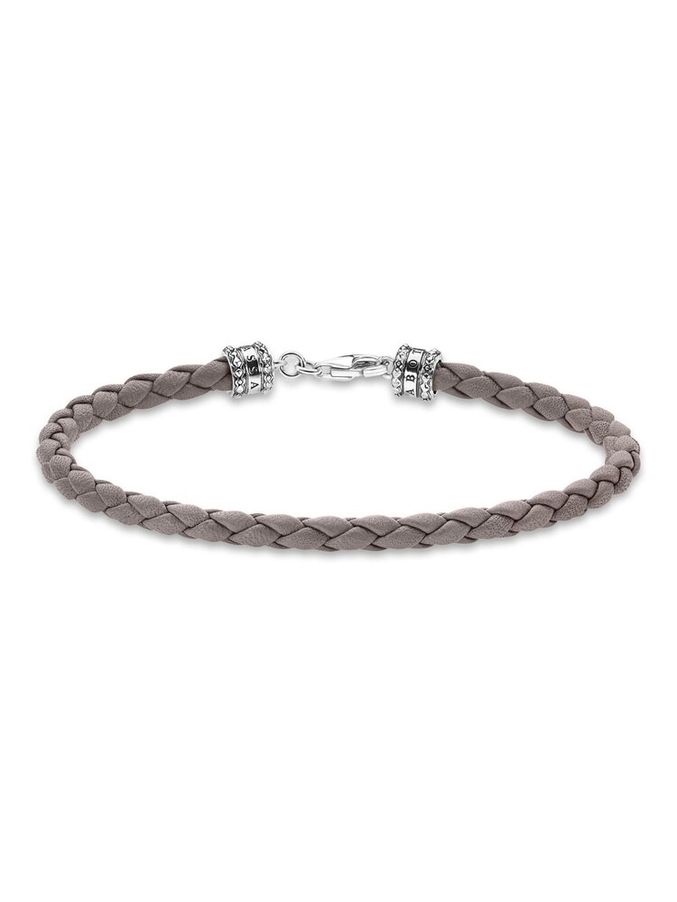 Thomas Sabo Silver 925 Silver Blackened Braided Leather Bracelet - Image 1 of 3