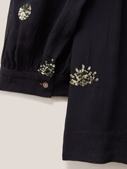 White Stuff Astrid Sequin Black Top - Image 7 of 7