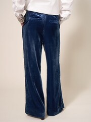 White Stuff Blue Jenny Velvet Wide Leg Trousers - Image 2 of 4