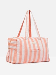 Joules Dolly Pink & Orange Striped Weekend Bag - Image 5 of 8