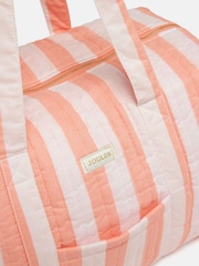 Joules Dolly Pink & Orange Striped Weekend Bag - Image 7 of 8