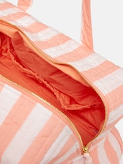 Joules Dolly Pink & Orange Striped Weekend Bag - Image 8 of 8