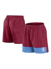 Fanatics Red 100% Cotton Aston Villa Woven Shorts - Image 1 of 1