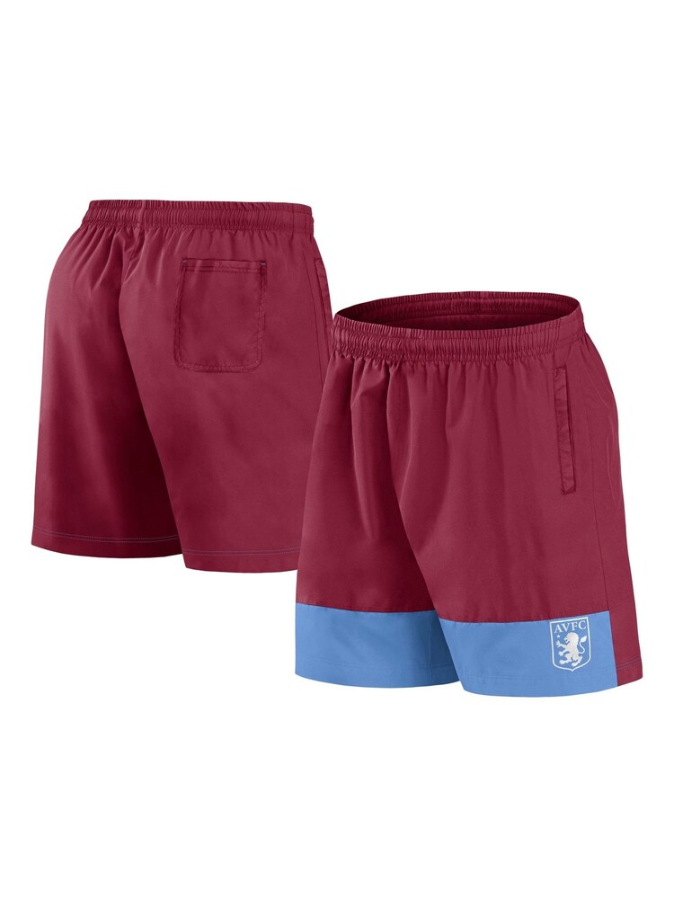 Fanatics Red 100% Cotton Aston Villa Woven Shorts - Image 1 of 1