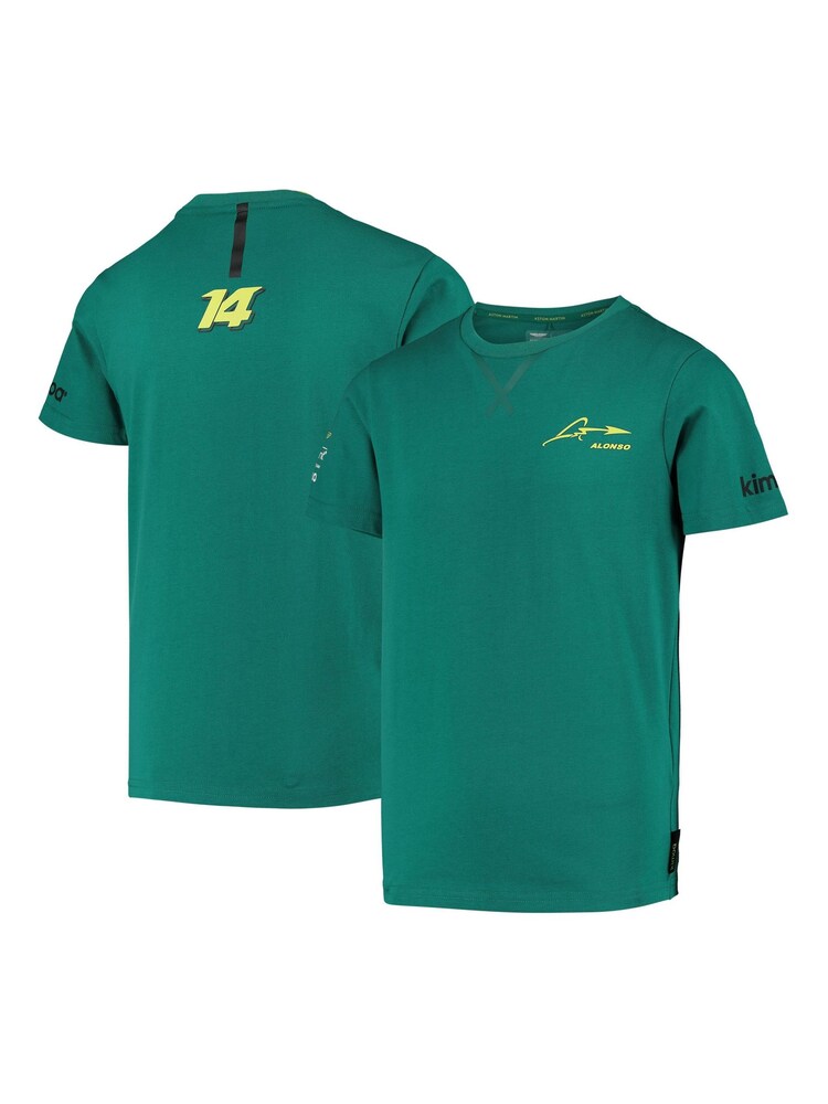 Aston Martin 1 Kids Green 100% Cotton Aramco Cognizant F1 Fernando Alonso T-Shirt - Image 1 of 3