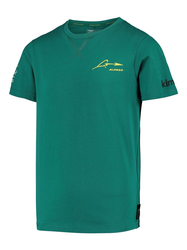 Aston Martin 1 Kids Green 100% Cotton Aramco Cognizant F1 Fernando Alonso T-Shirt - Image 2 of 3