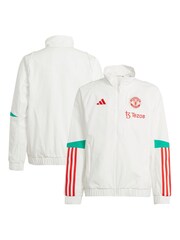 adidas White Manchester United Training Presentation Jacket - Image 1 of 4