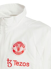 adidas White Manchester United Training Presentation Jacket - Image 4 of 4