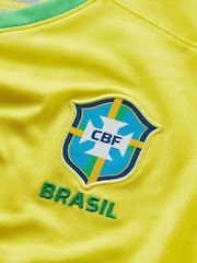 Nike Yellow Brazil Home Stadium Shirt - Image 3 of 4