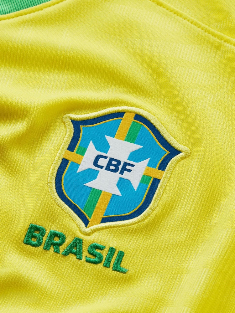 Nike Yellow Brazil Home Stadium Shirt - Image 4 of 4