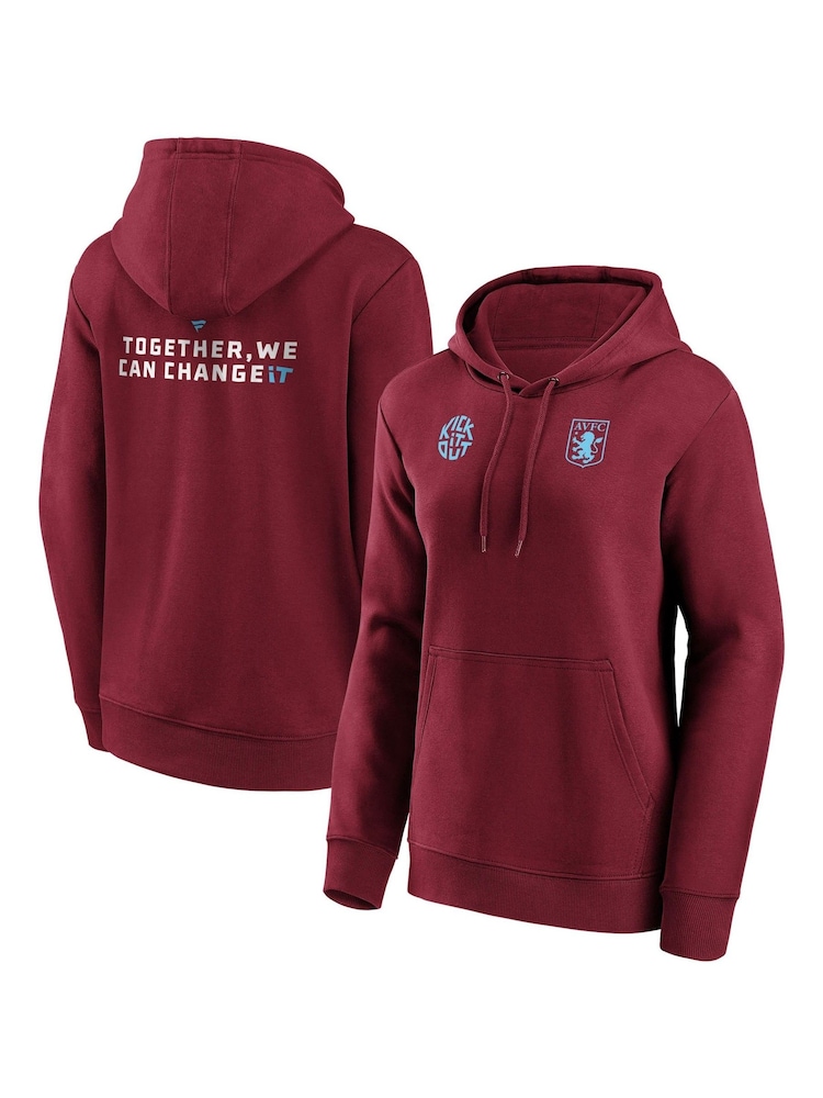 Fanatics Red Aston Villa x KIO Graphic Hoodie - Image 1 of 3 Fanatics Red Aston Villa x KIO Graphic Hoodie - Image 1 of 3