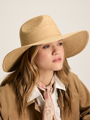 Joules Seville Natural Straw Fedora Hat - Image 1 of 5