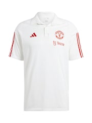 adidas White Manchester United Training Polo Shirt - Image 4 of 4