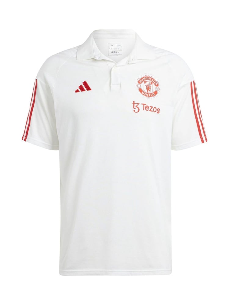 adidas White Manchester United Training Polo Shirt - Image 4 of 4