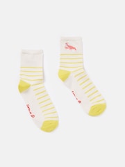 Joules Embroidered Yellow/White Ankle Socks - Image 1 of 1