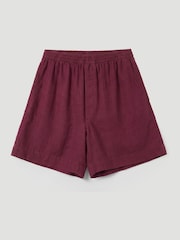 Hush Maroon Red Luce Linen Pull On Shorts - Image 5 of 5