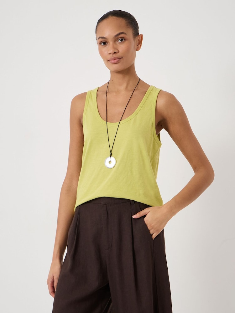 Hush Green Cotton Slub Tank Top - Image 1 of 5