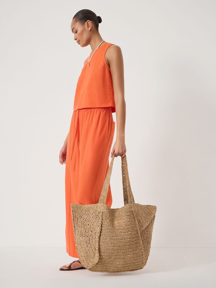 Hush Natural Aster Raffia Panel Tote Bag - Image 2 of 7